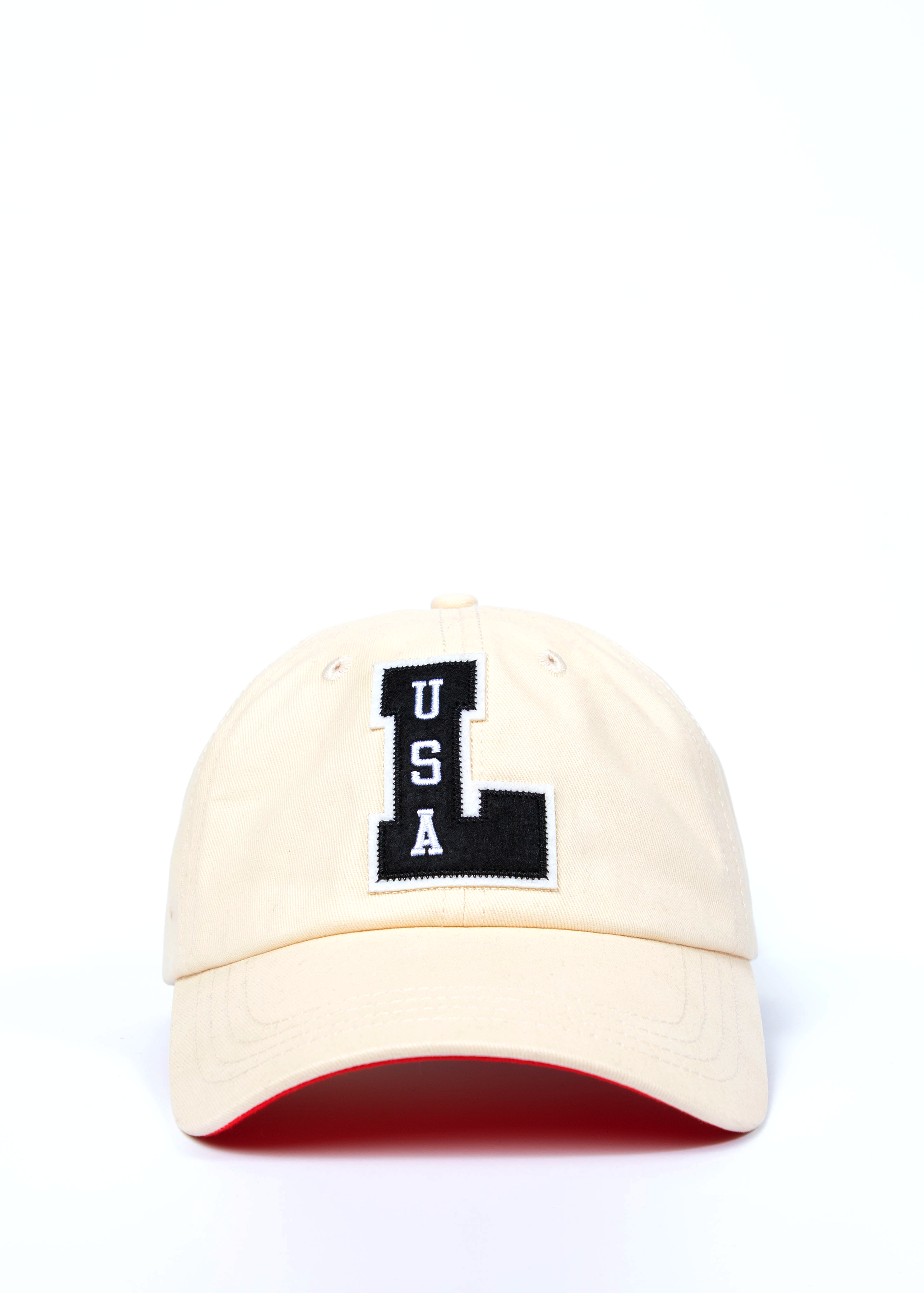 Cream Big "L" Lacrosse Letterman Ball Cap