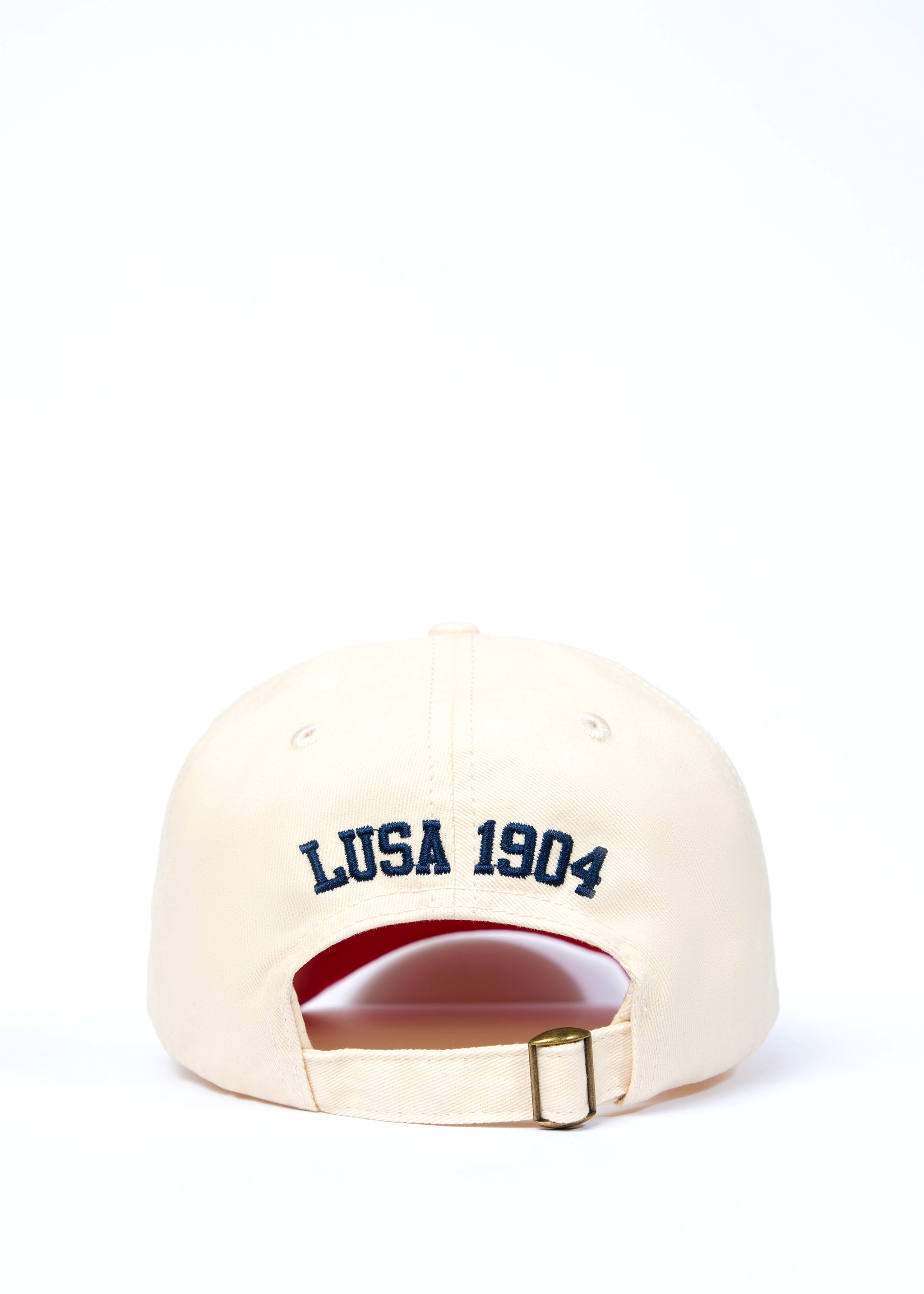 Cream Big "L" Lacrosse Letterman Ball Cap